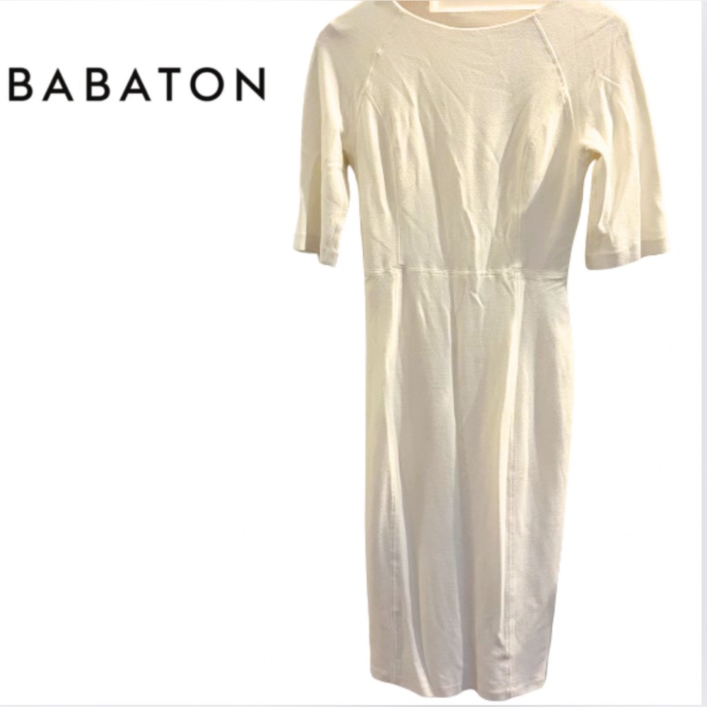 Babaton White  Low Back Midi Dress
